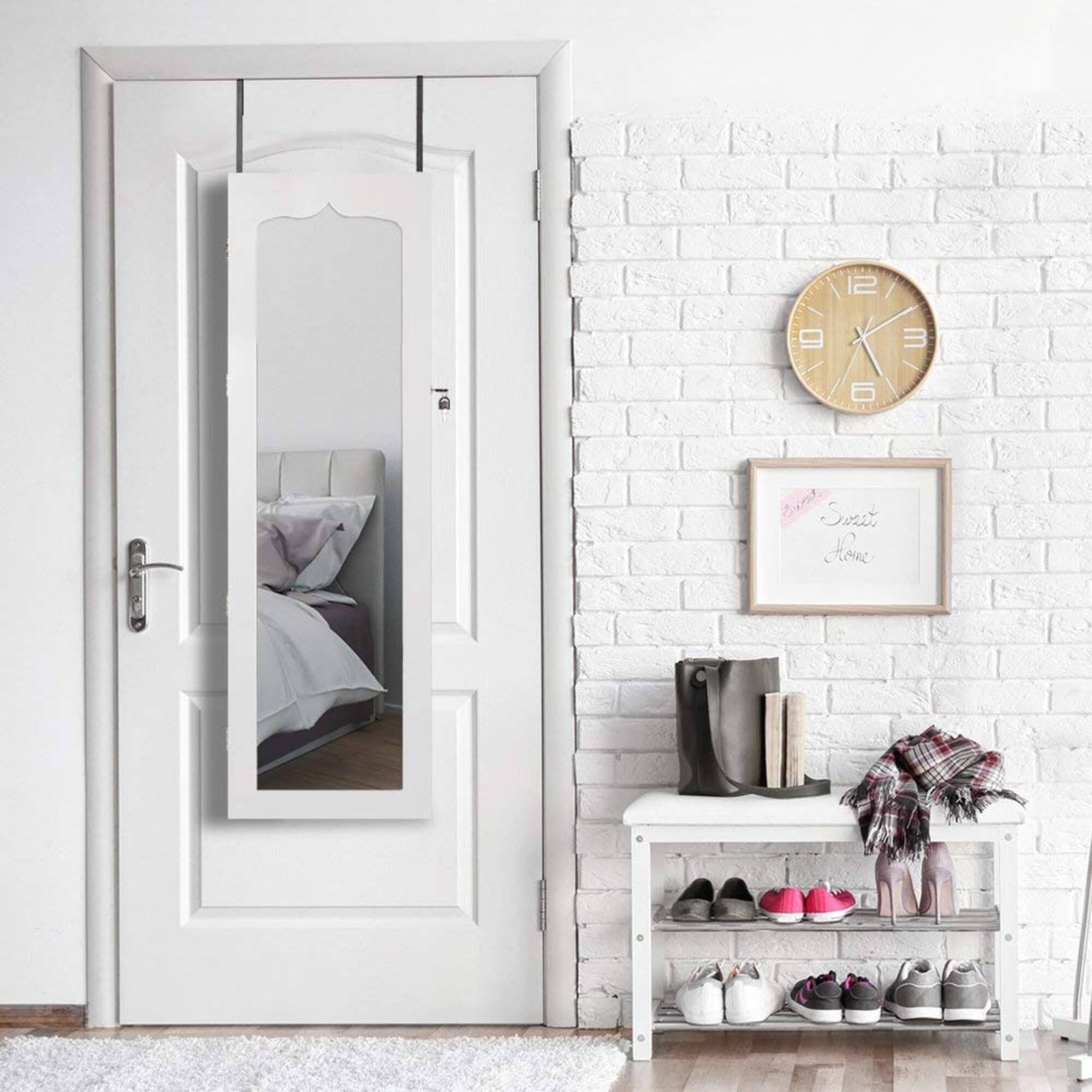 Classic White Full Door Jewelry Armoire